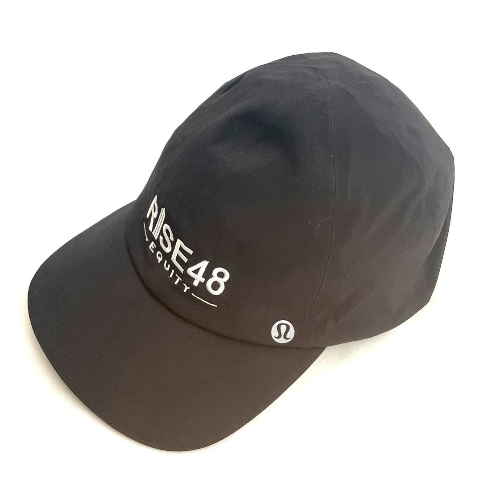Lululemon Fast and Free Hat Unisex One Size Black Running Wicking Company Logo